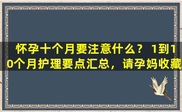 怀孕十个月要注意什么？ 1到10个月护理要点汇总，请孕妈收藏